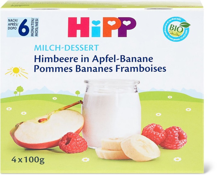 Hipp MilchDessert Himbeere Apfel Banane