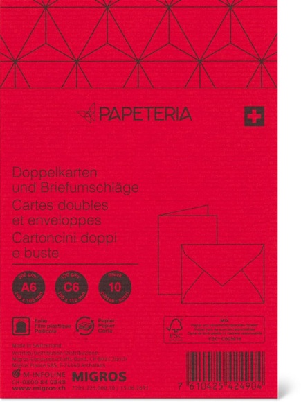 Papeteria A6 / C6 Doppelkarten und Briefumschläge