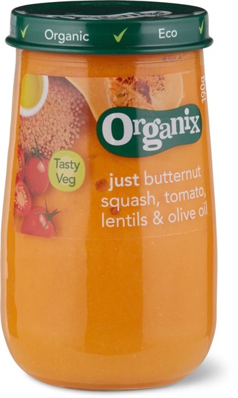 Organix Kürbis Tomaten Linsen Olivenöl