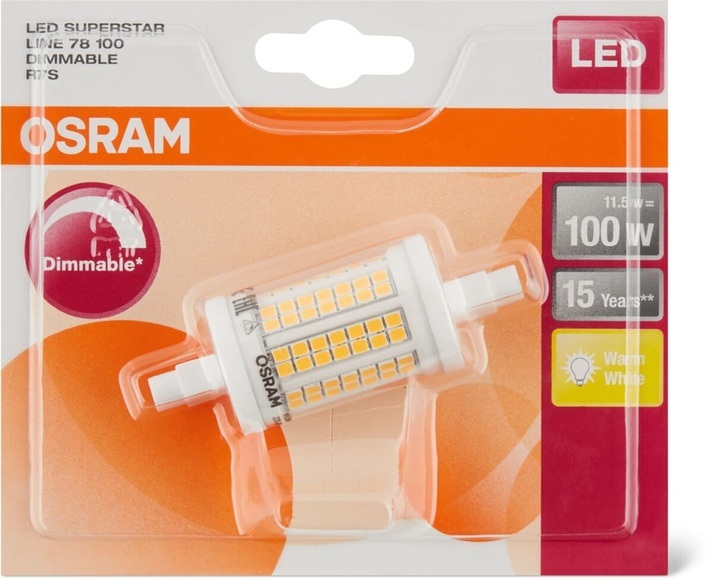 OSRAM LED-Lampe R7S Superstar Line 827 78mm 11,5W