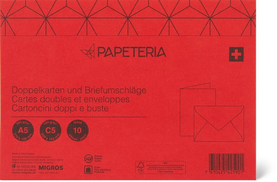Papeteria A5 / C5 Doppelkarten und Briefumschläge