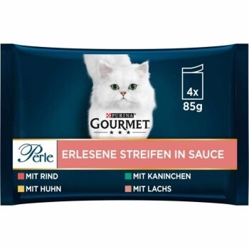 Probierpaket Gourmet Perle 4 x 85 g - Rind, Kaninchen, Lachs & Huhn