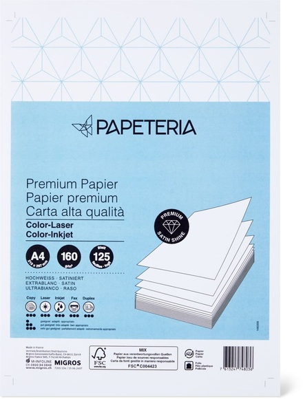 Papeteria Kopierpapier 160g/m2 hochweiss
