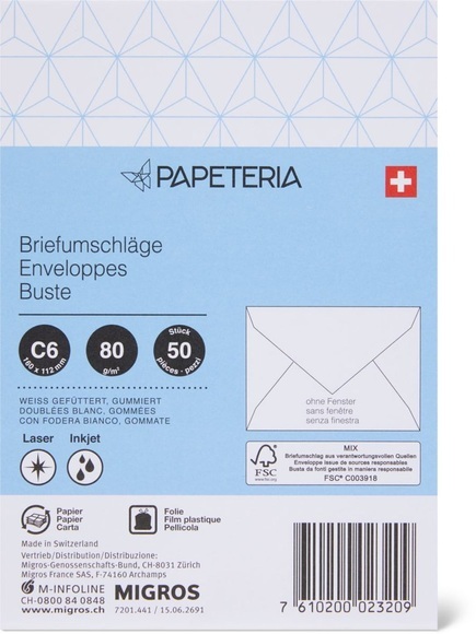 Papeteria C6 Briefumschläge