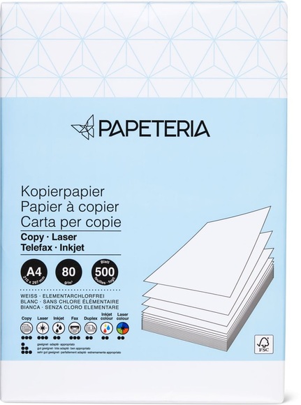 Papeteria Kopierpapier 80g/m2 A4 weiss
