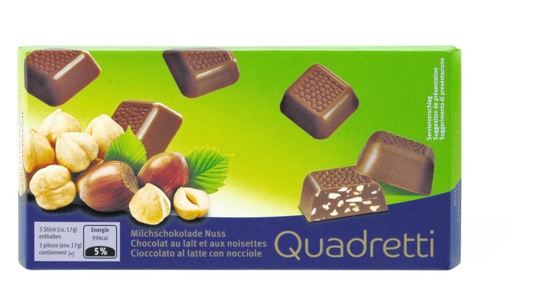 Quadretti Milchschokolade Nuss