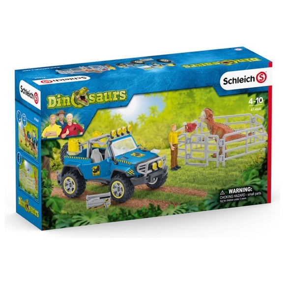 Schleich 41464 - Dinosaurs, Geländewagen mit Dino-Außenposten, Spielset
