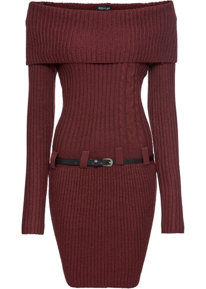 Strickkleid mit Gürtel