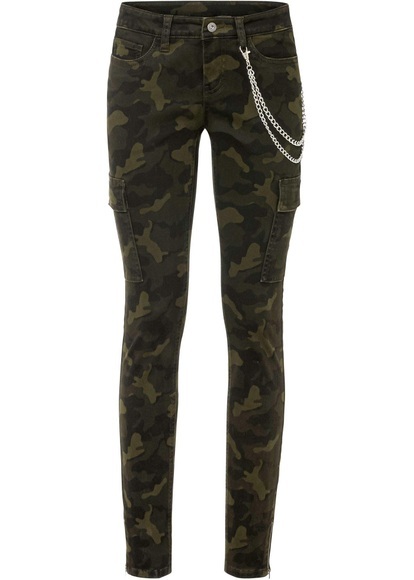 Cargo-Skinny-Hose mit Camouflage Druck