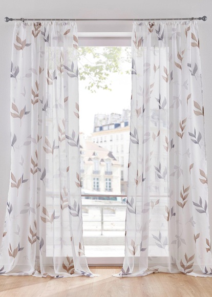 Transparente Gardine mit Blumen Druck (1er Pack)