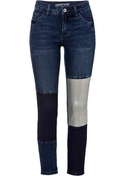 Super-Skinny-Jeans mit Glanz-Patches
