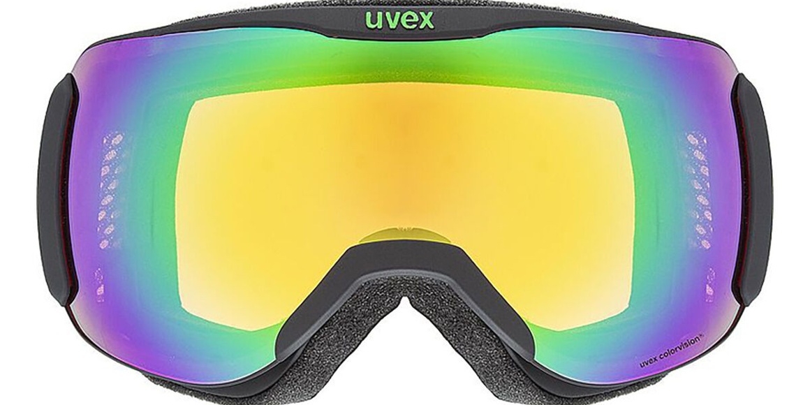 Uvex Skibrille Downhill 2100 CV - Black Mat, SL/ Mirror Green - Colorvision Orange