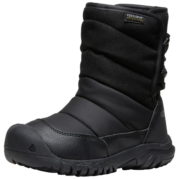KEEN Kids Y Puffrider WP Winterschuhe unisex, black/steel grey, Grösse: 32.5