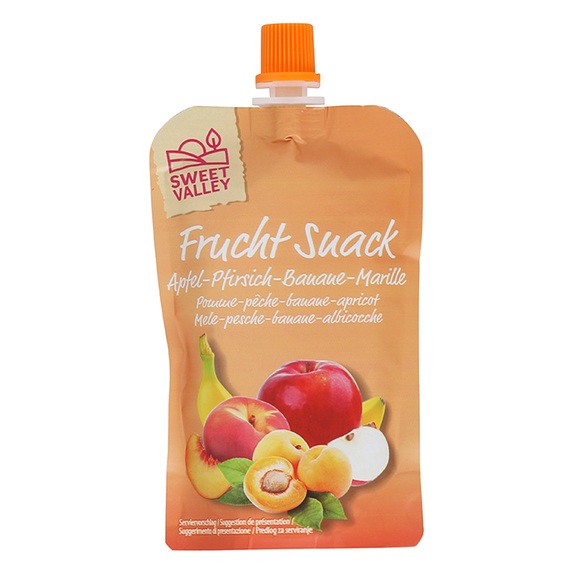 Fruchtsnack, Apfel-Pfirsich-Banane-Aprikose