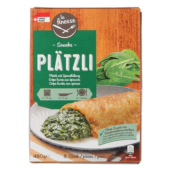 gefüllte Plätzli, Spinat