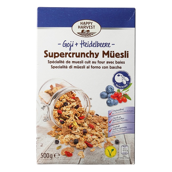 Supercrunchy Müesli, Goji + Heidelbeere