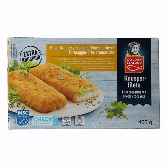 Knusperfilets, Käse-Kräuter