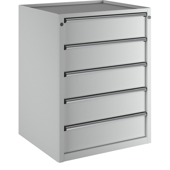 ANKE Schubladenschrank, BxT 760 x 675 mm, Schubladentraglast 200 kg, 5 Schubladen, Höhe 980 mm, Front lichtgrau