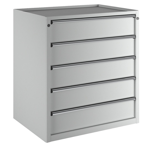 ANKE Schubladenschrank BxT 910 x 675 mm, Schubladentraglast 200 kg 5 Schubladen, Höhe 980 mm, Front lichtgrau