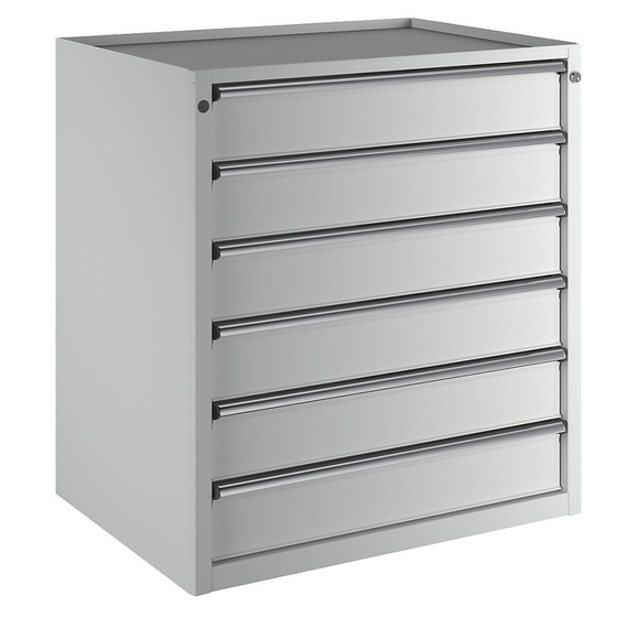 ANKE Schubladenschrank BxT 910 x 675 mm, Schubladentraglast 200 kg 6 Schubladen, Höhe 980 mm, Front lichtgrau
