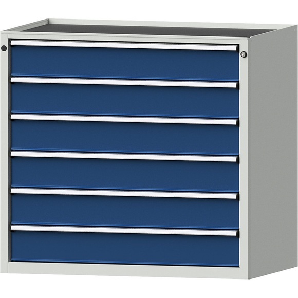 ANKE Schubladenschrank, BxT 1060 x 675 mm, Schubladentraglast 200 kg, 6 Schubladen, Höhe 980 mm, Front enzianblau