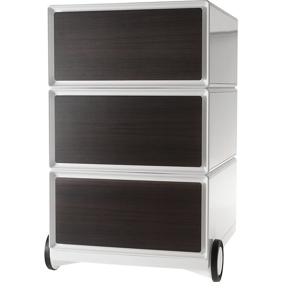 Paperflow Rollcontainer easyBox® 3 Schubladen weiß / Wenge