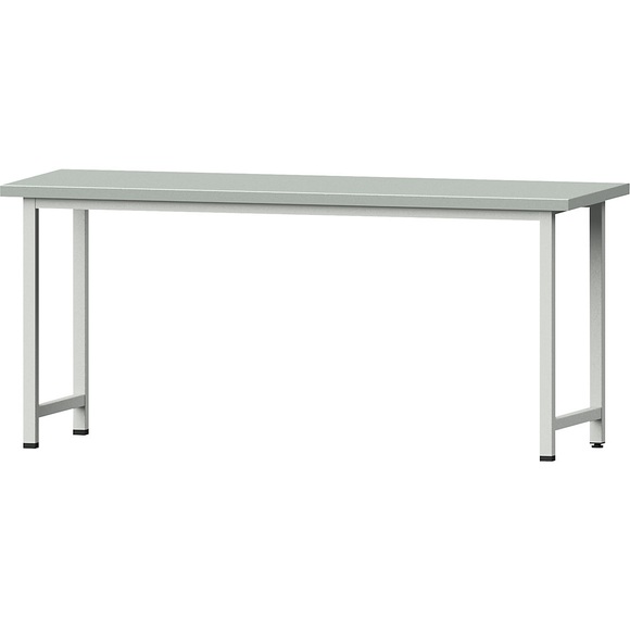 ANKE Werkbank, stabil Grundmodell BxT 2000 x 700 mm, Stahlblechbelagplatte, Höhe 890 mm
