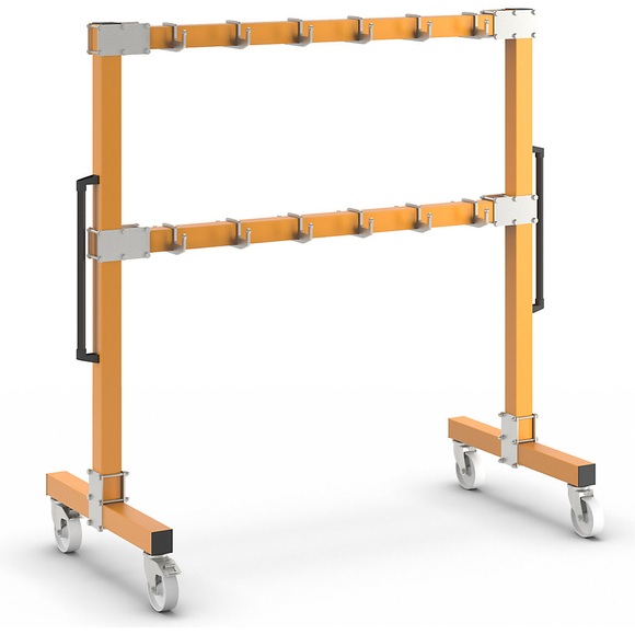 EUROKRAFT Anschlagmittel-Garderobe fahrbar Länge 1900 mm