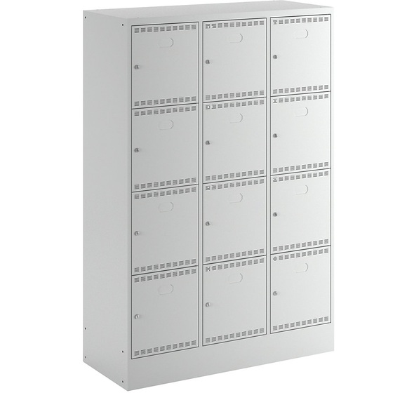 Lista Akku-Ladeschrank mit Schließfächern mit 3 x 4 Fächern 2 x 230 V, grau