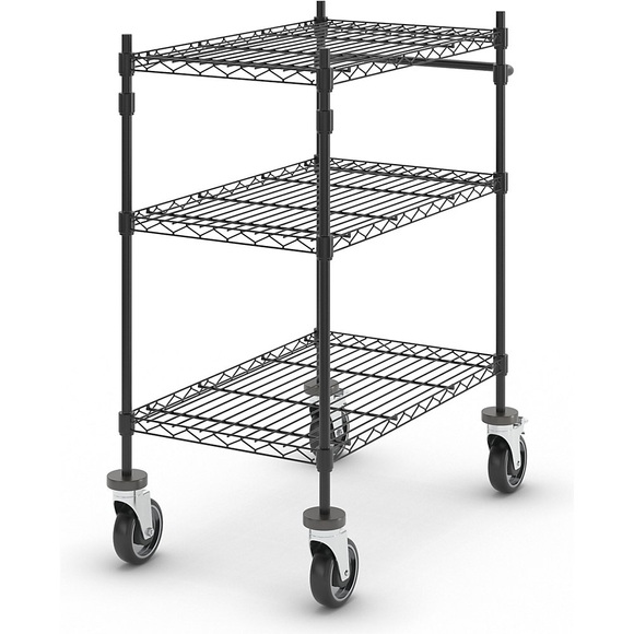 Drahtgitter-Tischwagen, schwarz, mit 3 Etagen, LxBxH 760 x 460 x 1025 mm