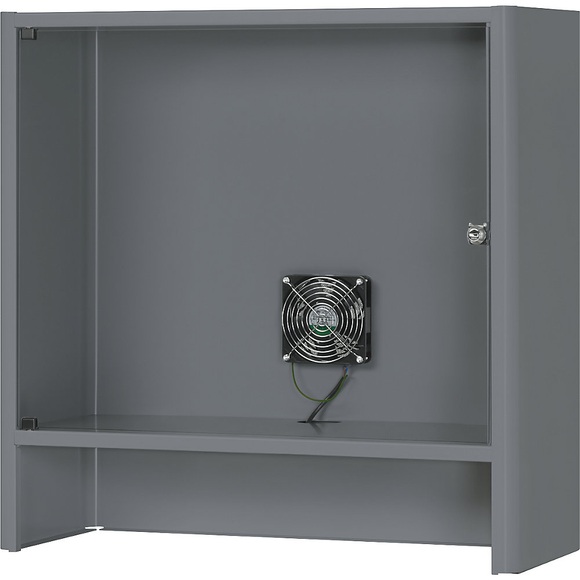 RAU Monitorgehäuse mit integriertem Aktivlüfter HxBxT 710 x 720 x 300 mm anthrazit-metallic