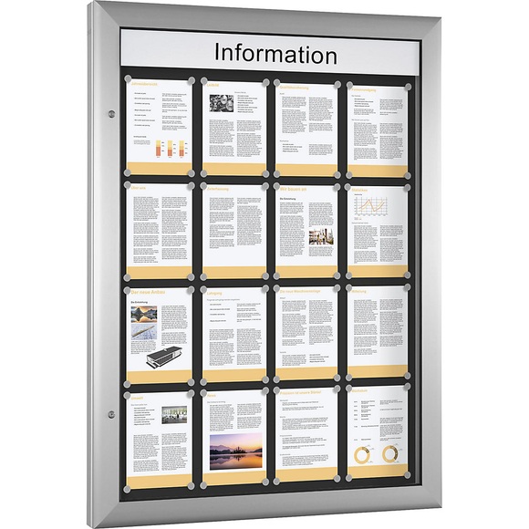 Schaukasten für Innen- und Außenbereich Hochformat für DIN A0, Türöffnung 180° nach rechts