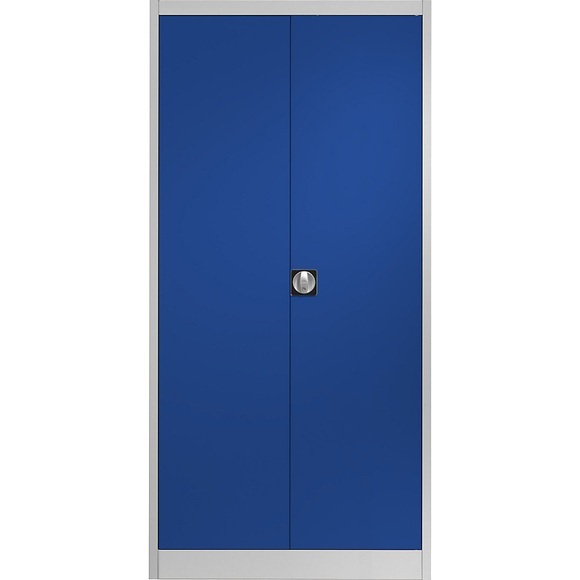 mauser Stahlschrank mit Flügeltüren 4 Fachböden, Tiefe 600 mm lichtgrau / ultramarinblau
