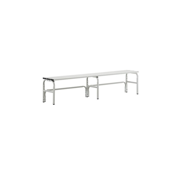 Umkleidebank aus Edelstahl, HxT 450 x 350 mm L 1500 mm, ohne Schuhrost, ohne Hakenleiste