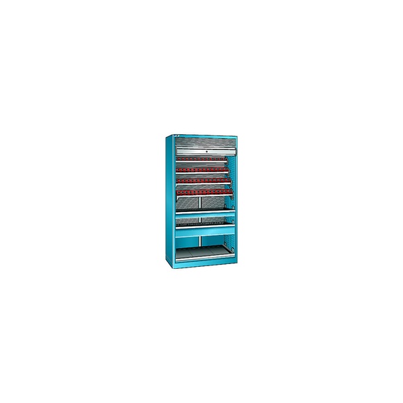 Lista CNC-Schrank mit Rollladen 7 Ebenen, 56 Halter ISO-SK 40 lichtblau RAL 5012