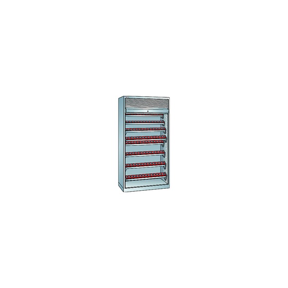 Lista CNC-Schrank mit Rollladen 8 Ebenen, 112 Halter ISO-SK 40 lichtgrau RAL 7035