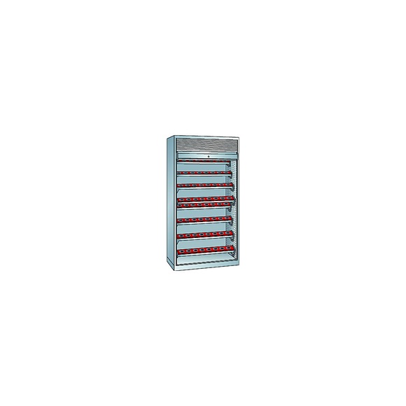 Lista CNC-Schrank mit Rollladen 8 Ebenen, 64 Halter ISO-SK 50 lichtgrau RAL 7035