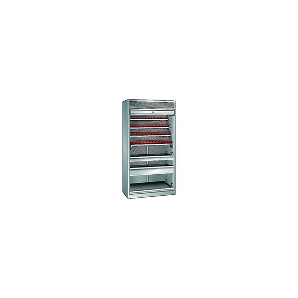 Lista CNC-Schrank mit Rollladen 7 Ebenen, 56 Halter ISO-SK 40 lichtgrau RAL 7035