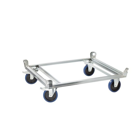 EUROKRAFT Premium-Fahrgestell aus Stahl für Industriepaletten, Tragfähigkeit 1000 kg Ladehöhe 280 mm, verzinkt