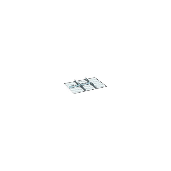 Lista Einteilungs-Set für Schubladenmaße 918 x 612 mm Aluminium 2 Schlitzwände, 2 Trennbleche