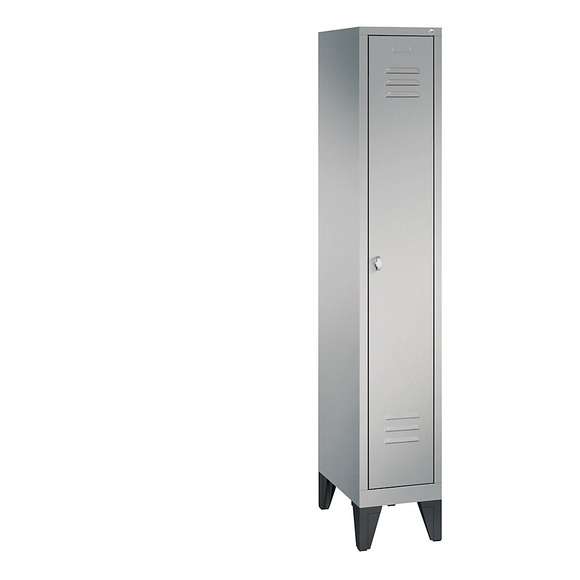 CP CLASSIC Garderobenschrank mit Füßen 1 Abteil, Abteilbreite 300 mm weißaluminium