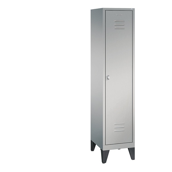 CP CLASSIC Garderobenschrank mit Füßen 1 Abteil, Abteilbreite 400 mm weißaluminium