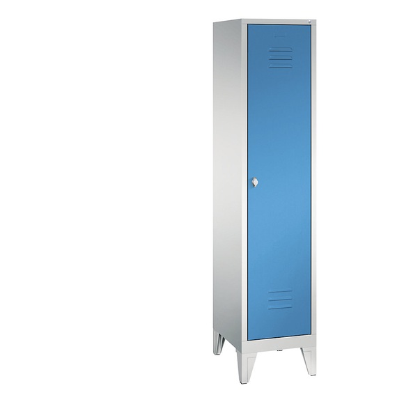 CP CLASSIC Garderobenschrank mit Füßen 1 Abteil, Abteilbreite 400 mm lichtgrau / lichtblau