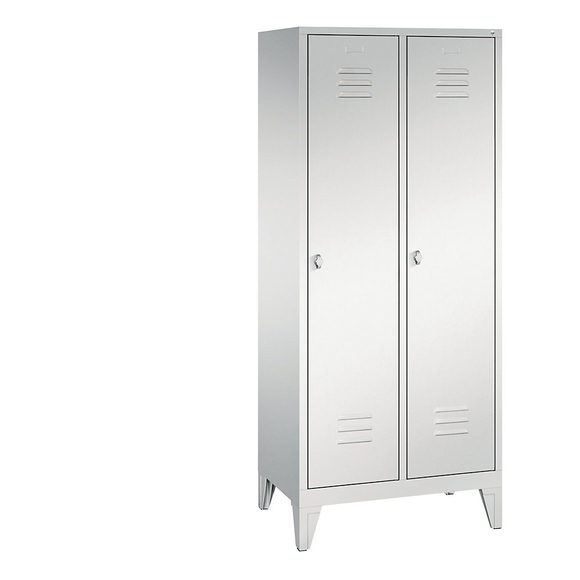 CP CLASSIC Garderobenschrank mit Füßen 2 Abteile, Abteilbreite 400 mm lichtgrau