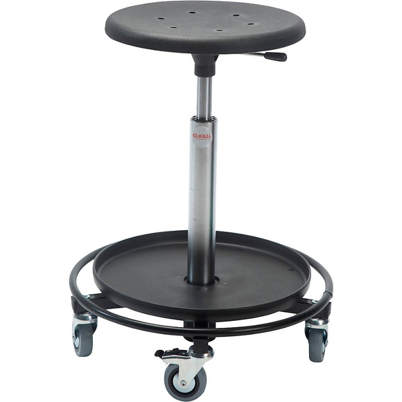 Montagehocker Sitz aus PU-Schaum Sitzhöhe 530 - 790 mm, Fußring mit Ablage
