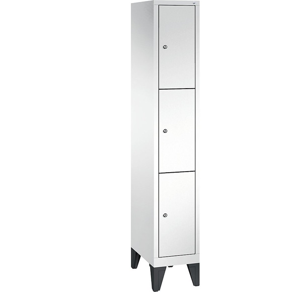 CP CLASSIC Fächerschrank mit Füßen 1 Abteil, 3 Fächer, Abteilbreite 300 mm verkehrsweiß