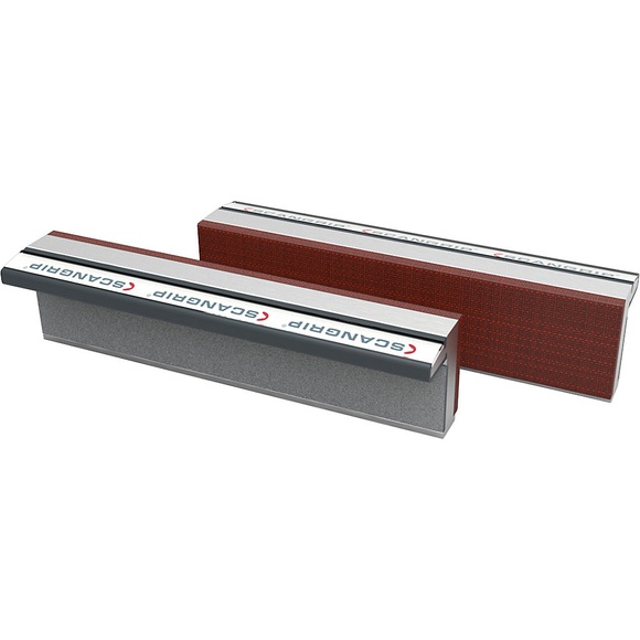 Magnet-Schraubstockbacken aus gehärtetem Aluminium mit Fiberauflage, 1 Paar Backenbreite 120 mm