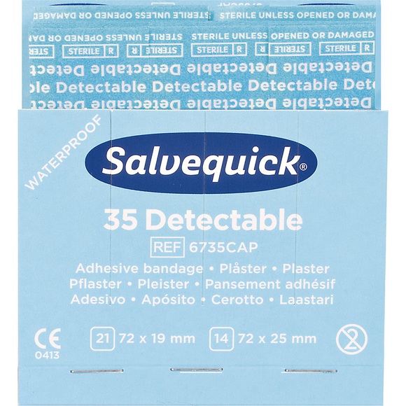 Refill für SALVEQUICK Pflaster-Strips, detectable je 35 Stk VE à 6 Stk