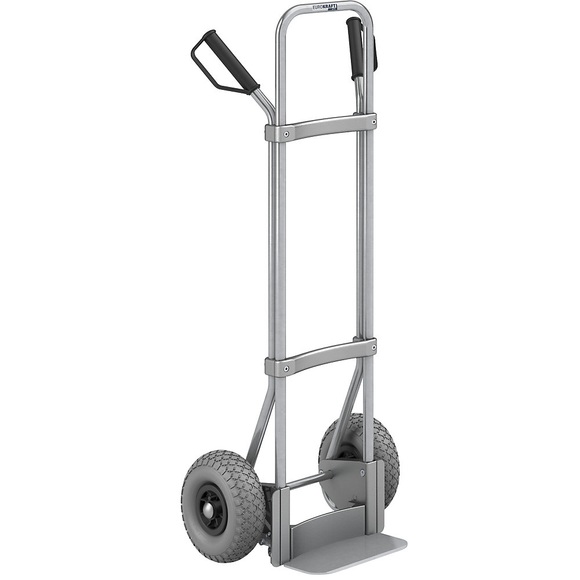 EUROKRAFT Stahl-Sackkarre, verzinkt Schaufel-BxT 280 x 140 mm, verzinkt PU-Bereifung