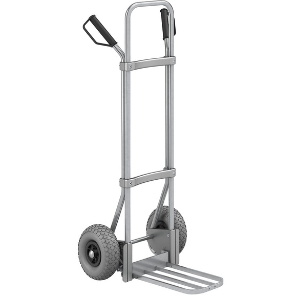 EUROKRAFT Stahl-Sackkarre, verzinkt Paketschaufel-BxT 430 x 250 mm, verzinkt PU-Bereifung, ab 5 Stk